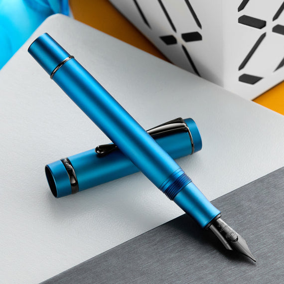 Conklin Duragraph Fountain Pen - Blue PVD (Special Edition)