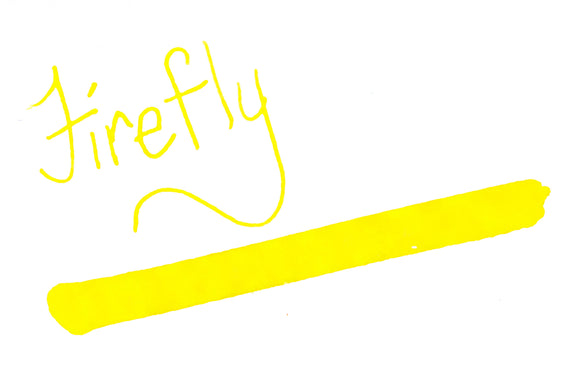 Noodler's Firefly yellow fountain pen ink writing sample